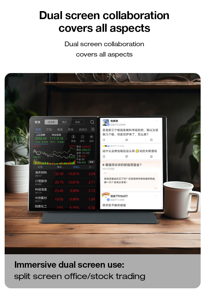 13.5“ dual-screen touch laptop CPU:N100 RAM:16G SSD:128G/256G/512G/1024G/2048G