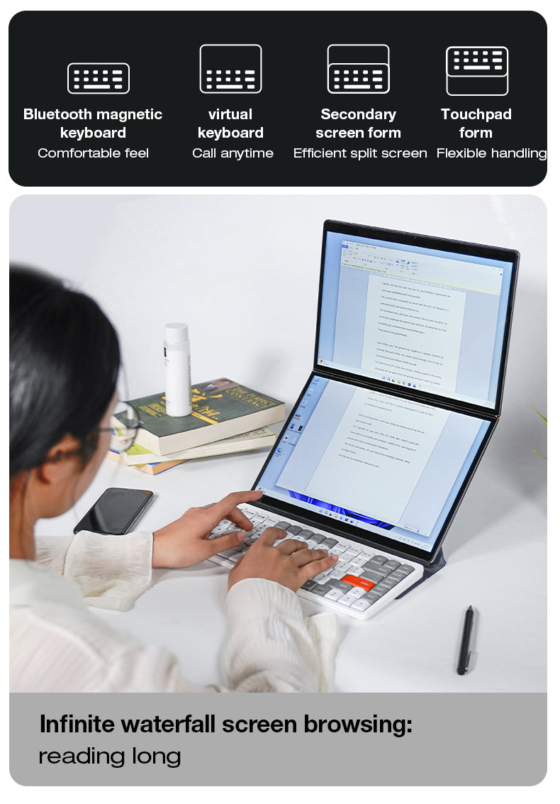 13.5“ dual-screen touch laptop CPU:N100 RAM:16G SSD:128G/256G/512G/1024G/2048G