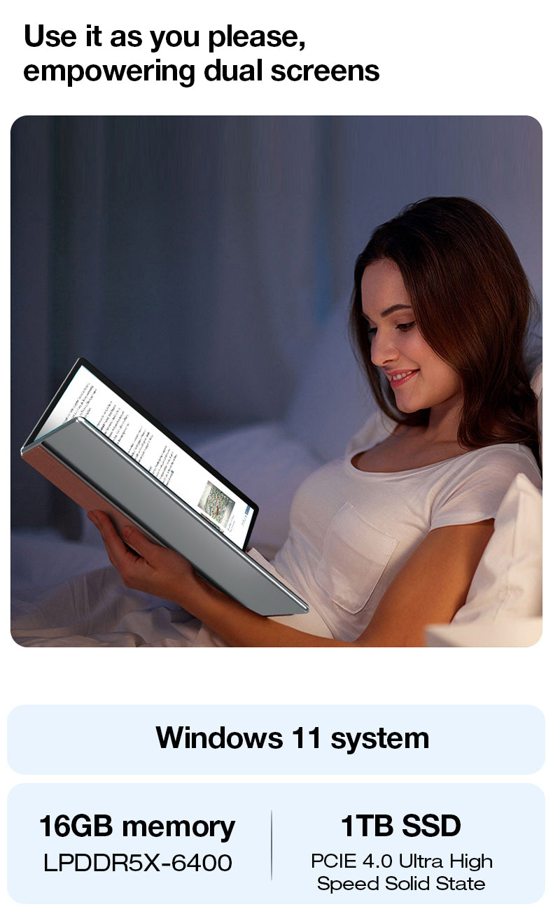 13.5“ dual-screen touch laptop CPU:N100 RAM:16G SSD:128G/256G/512G/1024G/2048G