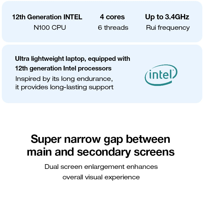 13.5“ dual-screen touch laptop CPU:N100 RAM:16G SSD:128G/256G/512G/1024G/2048G