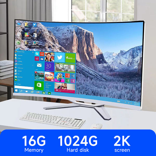 32 inch 2K all-in-one computer (Intel Core I5/i7/I9, RAM 8/16/32GB, SSD 256/512/1024GB, Windows 11 Pro), white, English keyboard, English system