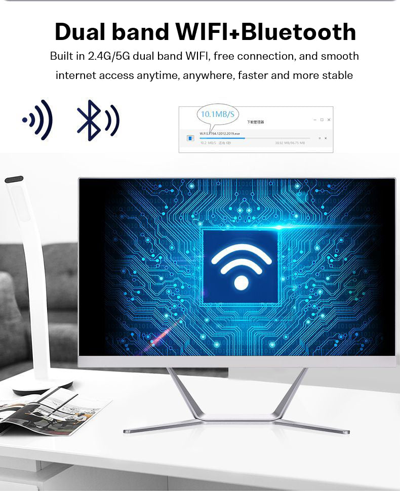 21.5 inch all-in-one computer (Intel I5/I7, RAM8/16GB, SSD512/1024GB, Intel HD Graphics , Windows 11 Pro), white, English keyboard, English system