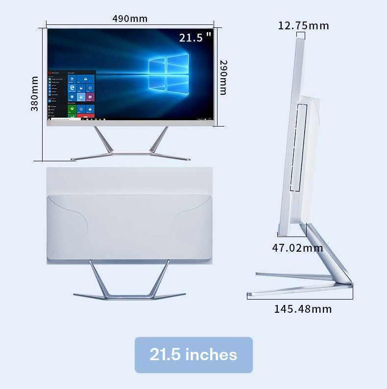 21.5 inch all-in-one computer (Intel I5/I7, RAM8/16GB, SSD512/1024GB, Intel HD Graphics , Windows 11 Pro), white, English keyboard, English system