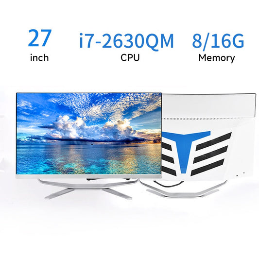 27 inch all-in-one computer (IntelN i5/i7, RAM8/16GB, SSD1024GB, Intel HD Graphics , Windows 11 Pro), white, English keyboard, English system