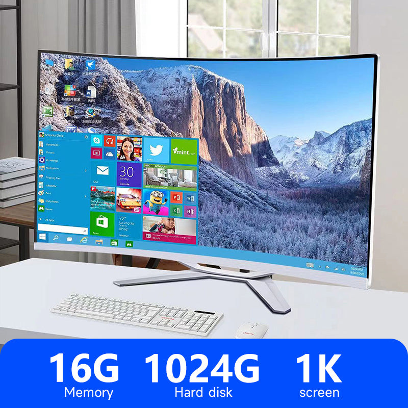 32 inch 1K all-in-one computer (Intel Core I5/i7/I9, RAM 8/16/32GB, SSD 256/512/1024GB, Windows 11 Pro), white, English keyboard, English system