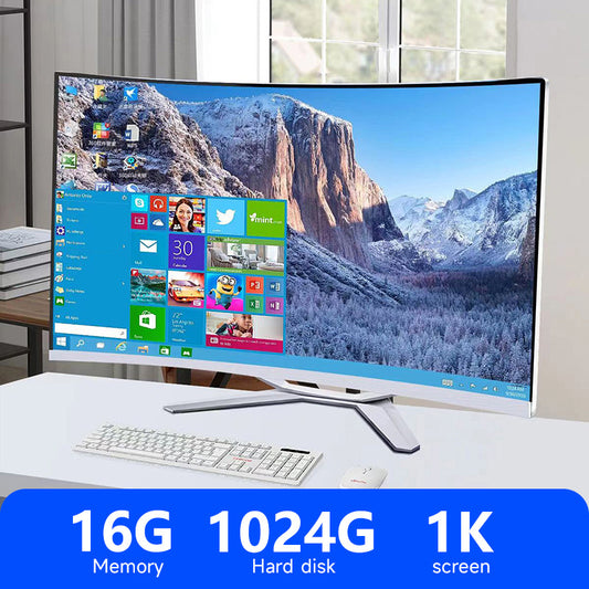 32 inch 1K all-in-one computer (Intel Core I5/i7/I9, RAM 8/16/32GB, SSD 256/512/1024GB, Windows 11 Pro), white, English keyboard, English system
