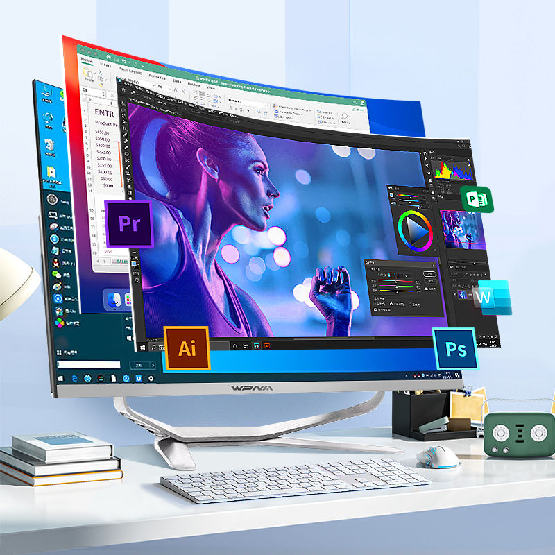 32 inch 1K all-in-one computer (Intel Core I5/i7/I9, RAM 8/16/32GB, SSD 256/512/1024GB, Windows 11 Pro), white, English keyboard, English system