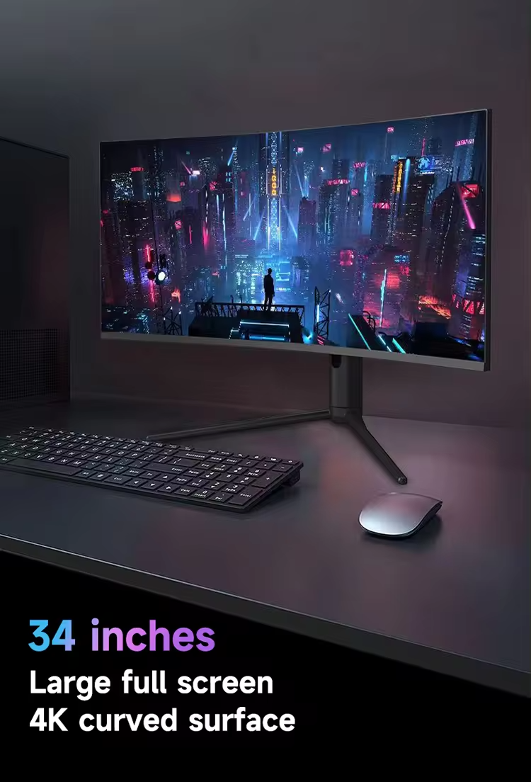 34 inch 4k all-in-one computer (Intel i9/i7/i5, RAM16/32/64GB, SSD256/512/1024GB, Intel Iris Xe Graphics eligible, Windows 11 Pro), white, English keyboard, English system