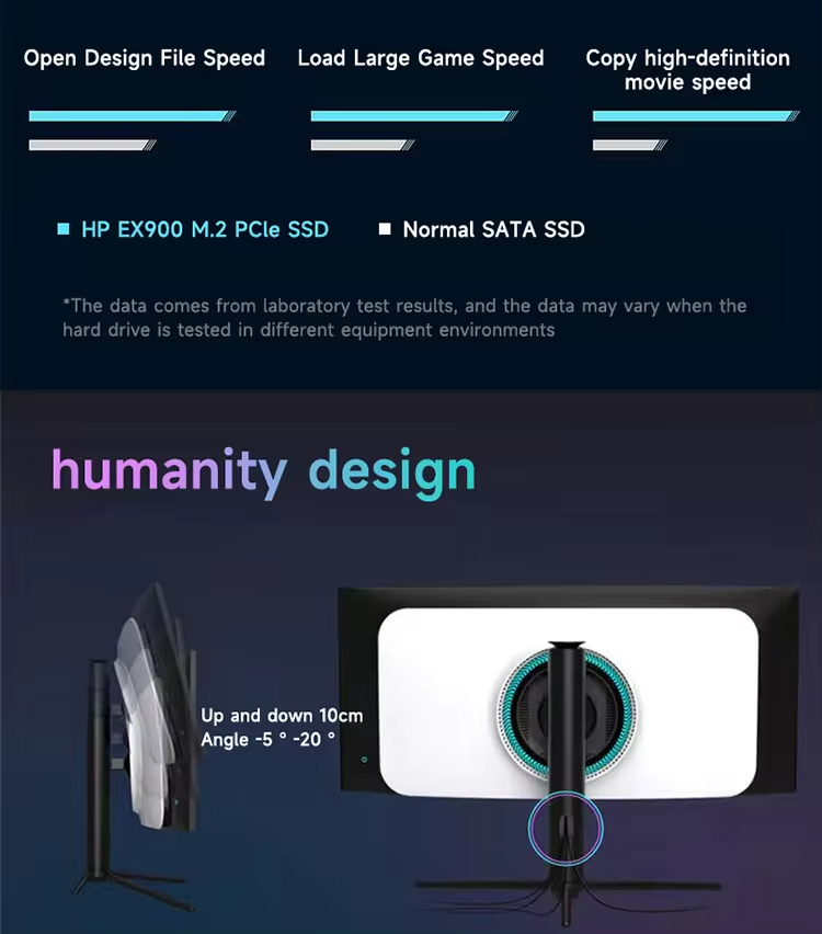 34 inch 4k all-in-one computer (Intel i9/i7/i5, RAM16/32/64GB, SSD256/512/1024GB, Intel Iris Xe Graphics eligible, Windows 11 Pro), white, English keyboard, English system