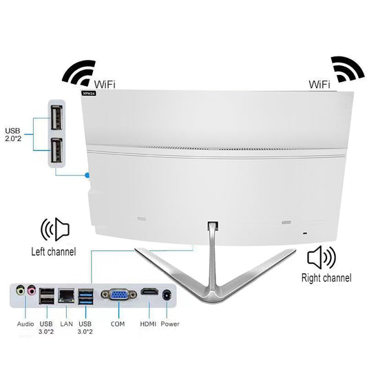 24 inch all-in-one computer (Intel I5/I7, RAM8/16GB, SSD1024GB, Intel HD Graphics , Windows 11 Pro), white, English keyboard, English system
